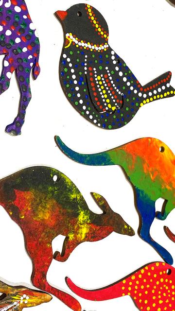 Paint Your Own Australian Animal stencils and paint tubs